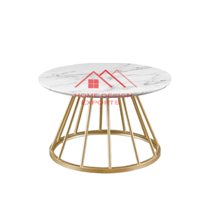 Mesa de Centro de Mármol, Combinación 2025, Mesa de Centro Redonda de Diseño, Muebles de Sala de Estar, Metal y Mármol - Product Image 4