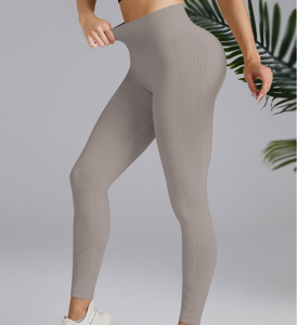 Taille haute pêche hanche ascenseur Abdomen Leggings solide taille élastique Yoga formation pantalon pantalon Scrunch fesses leggings pour les femmes - Product Image 3