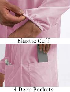 Blouses de laboratoire longues roses unisexes de qualité supérieure, imprimées à l'écran, avec poches, uniformes médicaux personnalisés, blouses de médecin - Product Image 4