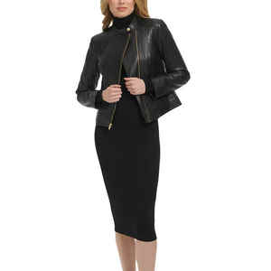 Veste en cuir pour femmes personnalisée, vestes de style Odm, vêtements d'hiver personnalisés, veste en cuir PU pour femmes à la mode - Product Image 2