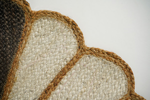 Alfombra de yute hecha a mano con elementos terrosos, alfombra de suelo tranquila con tonos naturales, lana tejida a la perfección para uso doméstico - Product Image 5