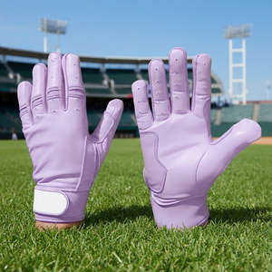 Gants de frappe de baseball professionnels personnalisés en cyan, légers, durables, prix d'usine, équipement sportif OEM, ambidextres, fermeture à boucle et crochet - Product Image 4