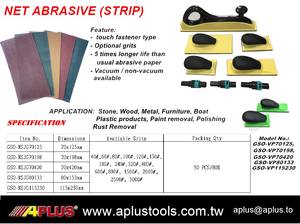 APLUS-Almohadilla de mano al vacío, Red de papel de lija, abrasivo, 70mm x 420mm, tipo de cierre táctil, granos opcionales - Product Image 2