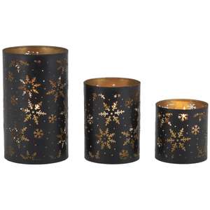 Hot Selling Snowflake Cut Design Metal Votive Candle Holders <b>Wood</b> <b>Lanterns</b> for Home Christmas Decorations Factory Direct - Product Image 4