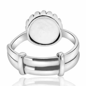 NOVAMART Fine 925 Silver Moti Pearl <b>Ring</b> 3.25-12.25 Ratti Certified Adjustable <b>Crown</b> Setting Astrological Gemstone Wholesale Exp - Product Image 3