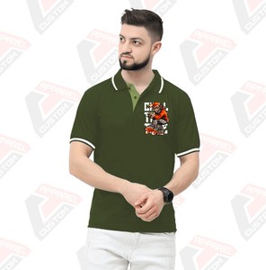 Signature Men's Striped for Polo T-Shirt Transpirable Elegante Ecológico Denim Batik Telas de pana para el verano Chic Apliques - Product Image 1