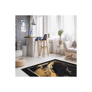 Effet de marbre noir tapis imprimé numérique Polyester salon chambre tapis abstrait carré Rectangle motif pour adolescents voitures - Product Image 2