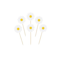 Lot de 24 décorations de cupcakes en forme de jolie marguerite, écologiques, pour anniversaires, printemps, baby showers et décorations de gâteaux de mariage