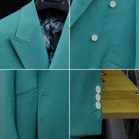 Costume Homme Turquoise Teal Croisé à Revers Pointus Boutons Blancs Poches Obliques pour Mariage, Fête ou Affaires Sur Mesure MTM