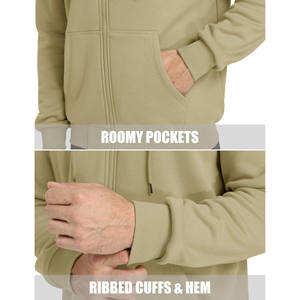 2025 hommes toutes saisons sweats à capuche sweat à la mode grande taille 100% coton veste fermeture éclair conception solide coupe ample printemps hiver - Product Image 3