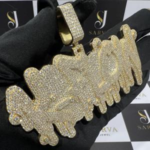 Pendentifs et breloques en or massif 14 carats personnalisés Pendentif en diamant de haute qualité certifié IGI Pendentif hip-hop glacé pour hommes - Product Image 6