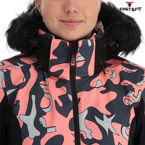 Chaqueta de esquí para mujer más vendida, hecha profesionalmente, de talla grande, de alta calidad, impermeable, a prueba de viento y cuello con capucha de secado rápido - Product Image 5