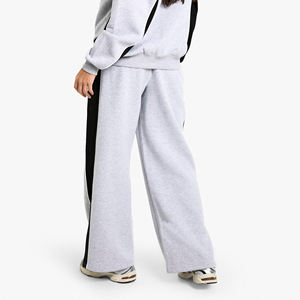 2025 recién llegado 100% algodón polar en blanco cómodos pantalones de chándal con paneles laterales ligeros de gran tamaño holgados Joggers pantalones de chándal - Product Image 3