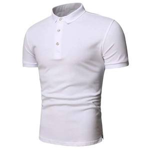 Polos transpirables de diseño personalizado para hombre, camisas polo cómodas de poliéster/algodón para hombre en blanco, patrón sólido - Product Image 6