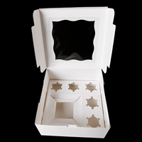Cajas para Cupcakes con Ventana, 5+1 Compartimentos, Cajas de Embalaje para Pasteles y Postres, para Bodas, Cumpleaños, Navidad, Venta Directa de Fábrica