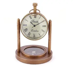 Excelente reloj de mesa náutico antiguo de latón para decoración de oficina en casa reloj de escritorio náutico decorativo para interiores cantidad a granel personalizado