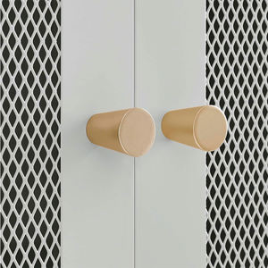 Meuble de rangement d'appoint en métal, finition enduite de poudre gris clair, design élégant et durable, idéal pour n'importe quelle pièce - Product Image 3