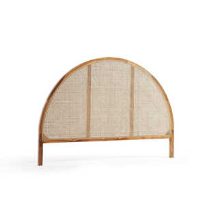 Cabecero de marco de madera maciza de teca con diseño moderno de ratán tejido para uso en dormitorio interior Material de alta calidad - Product Image 1