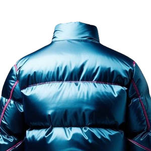 Vente en gros de blouson à bulles d'hiver personnalisable de haute qualité, blouson bouffant brillant avec rembourrage chaud, col à capuche, toile avec logo sur le devant - Product Image 5
