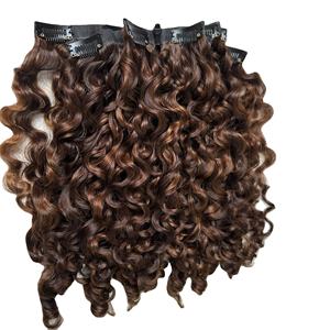 Cheveux humains vietnamiens Remy Loose Deep Wave Curly Bundle Cheveux humains Deep Wave Clip Tip Tape Ins Cheveux humains de gros sans colle HD - Product Image 6