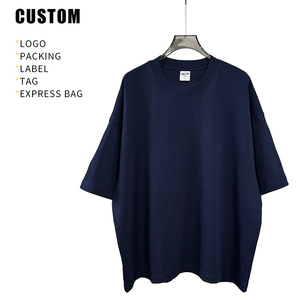 เสื้อยืดสตรีทแวร์ทรงโอเวอร์ไซส์ ผ้าถักเนื้อหนัก ซักแล้วไม่เป็นขุย คุณภาพสูง ผลิตตามสั่ง 100% ผ้าฝ้าย สำหรับผู้ชาย ขายส่ง OEM - Product Image 3