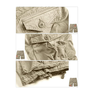 Pantalones cortos Cargo ligeros de calidad superior para hombre, pantalones cortos de trabajo de secado rápido con múltiples bolsillos, 100% algodón, patrón sólido, tela peor - Product Image 6