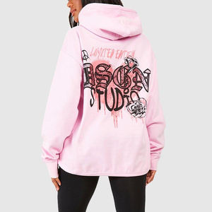 Sweat-shirts à capuche en polaire pour femmes grandes tailles, 100% coton, streetwear, personnalisables avec motif avant, faible MOQ, haute qualité, marque privée - Product Image 2