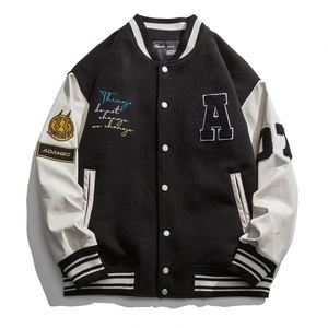 OEM Custom Embroidery Chenille Patch College Varsity <b>Letterman</b> <b>Jacket</b> for Men Winter Belt Closure with Pattern Decoration - Product Image 5
