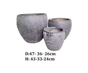 Macetas de cerámica envejecidas Atlantis grandes, macetas decorativas de arcilla rústica para plantas de exterior e interior - Product Image 1