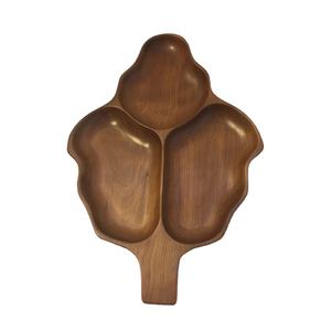 จานผลไม้ทำด้วยมือทำจากไม้เนื้อแข็งเครื่องใช้บนโต๊ะอาหารที่หรูหราสำหรับบ้านคาเฟ่และให้บริการอาหารจานด่วน - Product Image 1