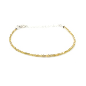 Yellow Diamond <b>Beads</b> Amazing Gift For her Diamond Faceted Rondelle <b>Bracelet</b> Jewelry High Quality 925 Sterling Silver <b>Bracelet</b> - Product Image 5