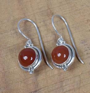 Pendientes de piedras preciosas de cornalina 925 pendientes de piedras preciosas de plata de ley sólida para Niñas para mujeres niñas pendientes colgantes joyería de plata - Product Image 2