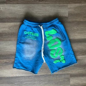 Custom French Terry Gym Shorts Heavyweight 100% Algodón Serigrafía Streetwear Vintage Sun Faded Acid Wash Shorts para hombres - Product Image 2