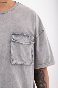 2023 Oversized Drop Shoulder Chest <b>Pocket</b> T-<b>Shirt</b> 100% Cotton Custom Printed Men Casual Urban Streetwear High-Quality OEM Item - Product Image 5