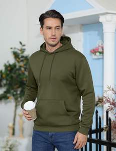 Vente en gros 2025 – Sweat à capuche épais pour homme en molleton 400 GSM 100 % coton, coupe classique, ourlets côtelés, écoresponsable, chaud, style streetwear - Product Image 2