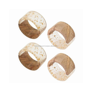 Rond de serviette tricolore moderne artisanat en résine de haute qualité pour table à manger de mariage vaisselle stockée de Falak World Export - Product Image 3