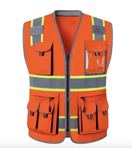Diseña tu propio Chaleco de trabajo de color sólido a precio barato, excelente calidad, color personalizado y tamaño, chaleco de seguridad de alta visibilidad - Product Image 4