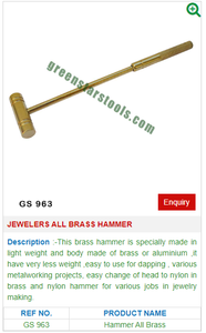 Marteau GS 963 en laiton pour bijoutiers et outils de bijouterie-Outils de bijouterie - Product Image 2