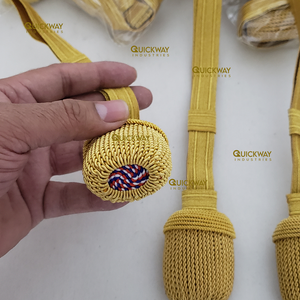 Noeud de sabre de cérémonie de haute qualité Noeud de sabre en fil d'or de taille personnalisée pour équipement de défense personnelle uniforme - Product Image 5