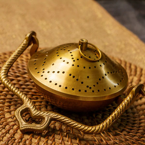 Gran oferta, quemador de incienso de carbón de Metal de Oriente Medio con cadena, quemador de Mabkhara Ramadán, incensario para boda - Product Image 4