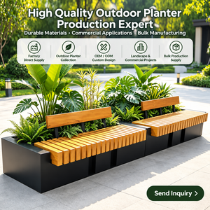 Banc de jardin en <span class=keywords><strong>bois</strong></span> durable avec dossier, 2 m, style minimaliste moderne, pour l'aménagement paysager, avec options de taille personnalisées - Product Image 1