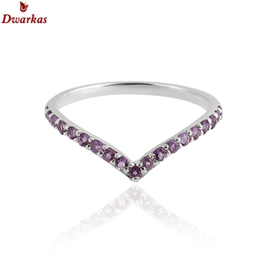 Venta al por mayor de lujo personalizado único joyería fina 925 anillo de piedra de amatista de plata esterlina - Product Image 2