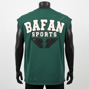 Camiseta 100% algodón para hombre, corte holgado, estampada, tela de jersey de algodón de primera calidad, transpirable, diseño de logotipo con apliques verdes. - Product Image 2