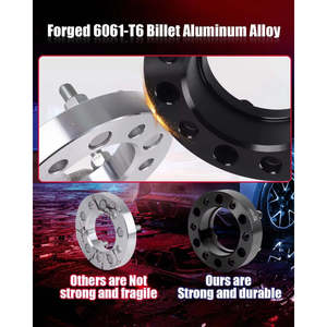 อะแดปเตอร์ล้อขนาด 20 มม. 4 ชิ้น ตัวเว้นระยะแบบ Hubcentric 6x5.5 ขนาด 2 นิ้ว 6x139.7 มม. พร้อมสตั๊ด 12x1.5 ขนาด 106 มม. รูดุม ET 0 มม. วัสดุอัลลอย - Product Image 3