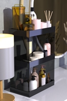 Organisateurs de maquillage et rangement Grandes vitrines cosmétiques Commode de salle de bain de comptoir pour femmes Organisateur de maquillage noir