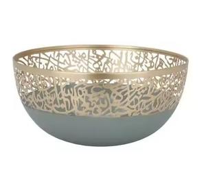 Round Metal Salad <b>Bowl</b> Home Decorative <b>Dessert</b> Fruit Serving <b>Bowl</b> - Product Image 6