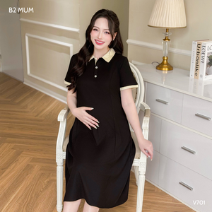 ชุดเดรสสำหรับคุณแม่สไตล์สำนักงานที่สง่างามเสื้อผ้า V701มีสไตล์คอระบายอากาศได้ดีดูดซับเหงื่อได้ดี - Product Image 3