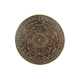 Medallón <span class=keywords><strong>de</strong></span> <span class=keywords><strong>los</strong></span> Siete Arcángeles Tallado en Madera Artesanal, Arte Mural con Sello Planetario Sagrado - Product Image 3