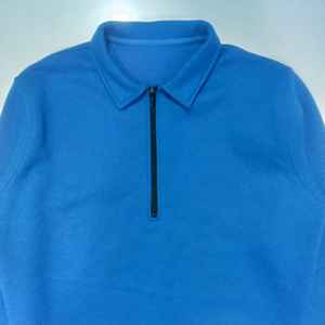 Sweat-shirt décontracté pour homme en molleton 100% coton, couleur unie, col montant, demi-zip, respirant, avec poches, manches longues, idéal pour l'hiver (OEM) - Product Image 2