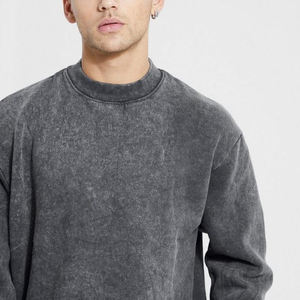 Sudadera de gran tamaño con lavado ácido de algodón Vintage personalizada, ropa de marca con logotipo de diseño de alta calidad, jersey de cuello redondo estampado a pedido - Product Image 5